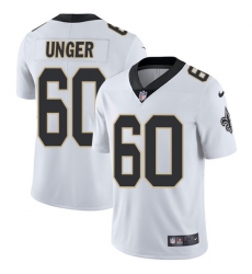Men's Nike New Orleans Saints #60 Max Unger White Vapor Untouchable Limited Player NFL Jersey