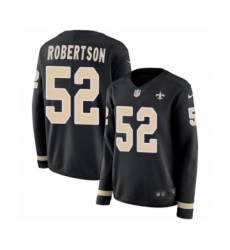 Women's Nike New Orleans Saints #52 Craig Robertson Limited Black Therma Long Sleeve NFL Jersey