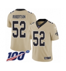 Youth New Orleans Saints #52 Craig Robertson Limited Gold Inverted Legend 100th Season Football Jersey