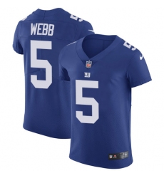 Men's Nike New York Giants #5 Davis Webb Elite Royal Blue Team Color NFL Jersey