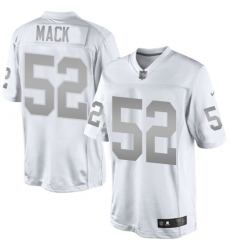 Women's Nike Oakland Raiders #52 Khalil Mack Limited White Platinum NFL Jersey