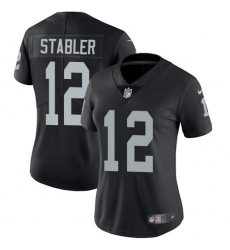 Women's Nike Oakland Raiders #12 Kenny Stabler Black Team Color Vapor Untouchable Limited Player NFL Jersey