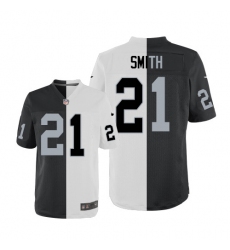 Men's Nike Oakland Raiders #21 Sean Smith Elite Black/White Split Fashion NFL Jersey