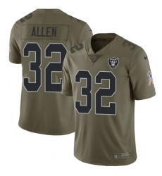 Youth Nike Oakland Raiders #32 Marcus Allen Limited Olive 2017 Salute to Service NFL Jersey