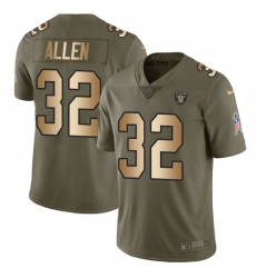 Youth Nike Oakland Raiders #32 Marcus Allen Limited Olive/Gold 2017 Salute to Service NFL Jersey