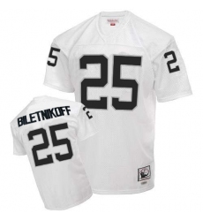 Mitchell and Ness Oakland Raiders #25 Fred Biletnikoff White Authentic Throwback NFL Jersey