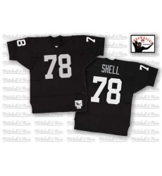Mitchell and Ness Oakland Raiders #78 Art Shell Black Team Color Authentic NFL Throwback Jersey