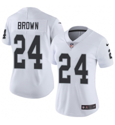 Women's Nike Oakland Raiders #24 Willie Brown White Vapor Untouchable Limited Player NFL Jersey