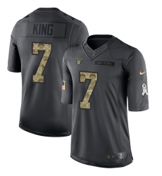 Men's Nike Oakland Raiders #7 Marquette King Limited Black 2016 Salute to Service NFL Jersey