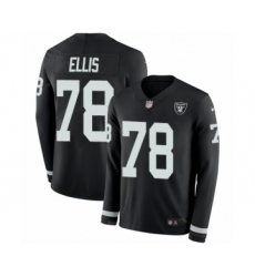 Youth Nike Oakland Raiders #78 Justin Ellis Limited Black Therma Long Sleeve NFL Jersey