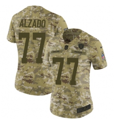 Women's Nike Oakland Raiders #77 Lyle Alzado Limited Camo 2018 Salute to Service NFL Jersey