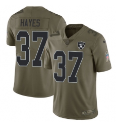 Men's Nike Oakland Raiders #37 Lester Hayes Limited Olive 2017 Salute to Service NFL Jersey
