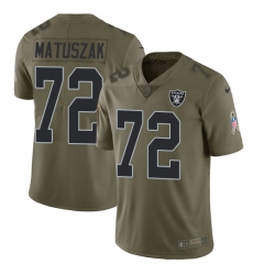 Youth Nike Oakland Raiders #72 John Matuszak Limited Olive 2017 Salute to Service NFL Jersey
