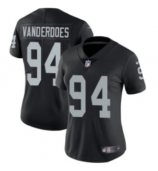 Women's Nike Oakland Raiders #94 Eddie Vanderdoes Black Team Color Vapor Untouchable Limited Player NFL Jersey
