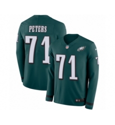 Men's Nike Philadelphia Eagles #71 Jason Peters Limited Green Therma Long Sleeve NFL Jersey
