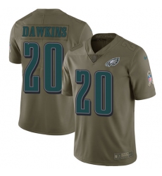 Men's Nike Philadelphia Eagles #20 Brian Dawkins Limited Olive 2017 Salute to Service NFL Jersey