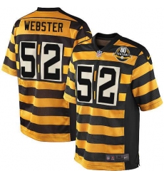 Men's Nike Pittsburgh Steelers #52 Mike Webster Game Yellow/Black Alternate 80TH Anniversary Throwback NFL Jersey