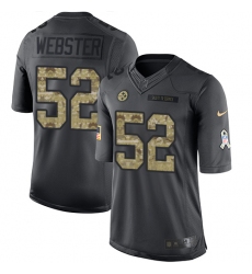 Men's Nike Pittsburgh Steelers #52 Mike Webster Limited Black 2016 Salute to Service NFL Jersey
