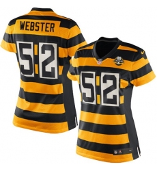 Women's Nike Pittsburgh Steelers #52 Mike Webster Elite Yellow/Black Alternate 80TH Anniversary Throwback NFL Jersey