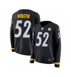 Women's Nike Pittsburgh Steelers #52 Mike Webster Limited Black Therma Long Sleeve NFL Jersey