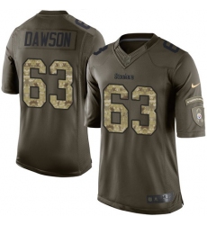 Men's Nike Pittsburgh Steelers #63 Dermontti Dawson Elite Green Salute to Service NFL Jersey