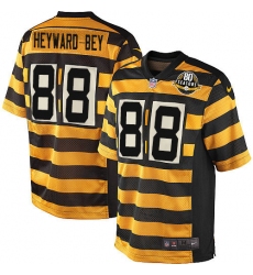 Youth Nike Pittsburgh Steelers #88 Darrius Heyward-Bey Elite Yellow/Black Alternate 80TH Anniversary Throwback NFL Jersey
