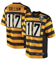 Men's Nike Pittsburgh Steelers #17 Joe Gilliam Elite Yellow/Black Alternate 80TH Anniversary Throwback NFL Jersey
