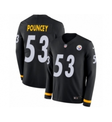 Men's Nike Pittsburgh Steelers #53 Maurkice Pouncey Limited Black Therma Long Sleeve NFL Jersey