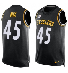 Men's Nike Pittsburgh Steelers #45 Roosevelt Nix Limited Black Player Name & Number Tank Top NFL Jersey