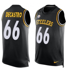 Men's Nike Pittsburgh Steelers #66 David DeCastro Limited Black Player Name & Number Tank Top NFL Jersey