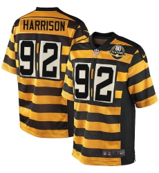 Youth Nike Pittsburgh Steelers #92 James Harrison Elite Yellow/Black Alternate 80TH Anniversary Throwback NFL Jersey