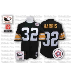Mitchell And Ness Pittsburgh Steelers #32 Franco Harris Black Team Color Authentic Throwback NFL Jersey