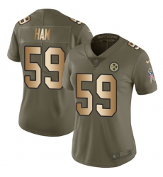 Women's Nike Pittsburgh Steelers #59 Jack Ham Limited Olive/Gold 2017 Salute to Service NFL Jersey