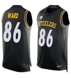 Men's Nike Pittsburgh Steelers #86 Hines Ward Limited Black Player Name & Number Tank Top NFL Jersey