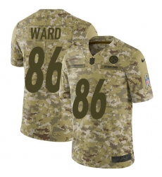 Men's Nike Pittsburgh Steelers #86 Hines Ward Limited Camo 2018 Salute to Service NFL Jersey