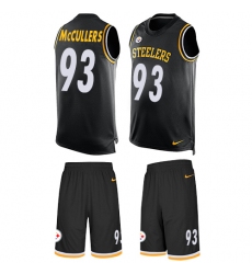 Men's Nike Pittsburgh Steelers #93 Dan McCullers Limited Black Tank Top Suit NFL Jersey