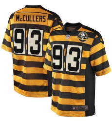 Men's Nike Pittsburgh Steelers #93 Dan McCullers Limited Yellow/Black Alternate 80TH Anniversary Throwback NFL Jersey