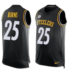 Men's Nike Pittsburgh Steelers #25 Artie Burns Limited Black Player Name & Number Tank Top NFL Jersey