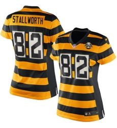 Women's Nike Pittsburgh Steelers #82 John Stallworth Limited Yellow/Black Alternate 80TH Anniversary Throwback NFL Jersey
