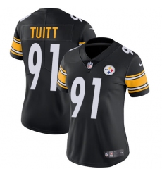 Women's Nike Pittsburgh Steelers #91 Stephon Tuitt Black Team Color Vapor Untouchable Limited Player NFL Jersey