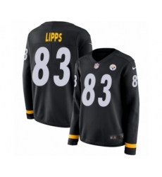 Women's Nike Pittsburgh Steelers #83 Louis Lipps Limited Black Therma Long Sleeve NFL Jersey