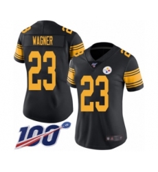Women's Pittsburgh Steelers #23 Mike Wagner Limited Black Rush Vapor Untouchable 100th Season Football Jersey