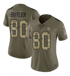 Women's Nike Pittsburgh Steelers #80 Jack Butler Limited Olive/Camo 2017 Salute to Service NFL Jersey