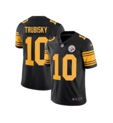 Men's Pittsburgh Steelers #10 Mitchell Trubisky Black Color Rush Limited Stitched Jersey Men's Pittsburgh Steelers #10 Mitchell Trubisky Black Color Rush Limited Stitched Jersey