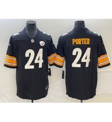 Men's Pittsburgh Steelers #24 Joey Porter Jr. Black 2023 Draft Vapor Untouchable Limited Stitched Jersey