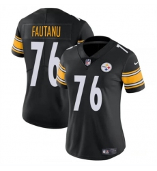 Women's Pittsburgh Steelers #76 Troy Fautanu 2024 Draft Black Vapor Football Stitched Jersey Women's Pittsburgh Steelers #76 Troy Fautanu 2024 Draft Black Vapor Football Stitched Jersey