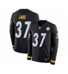 Men's Nike Pittsburgh Steelers #37 Carnell Lake Limited Black Therma Long Sleeve NFL Jersey