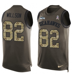 Men's Nike Seattle Seahawks #82 Luke Willson Limited Green Salute to Service Tank Top NFL Jersey