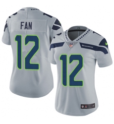 Women's Nike Seattle Seahawks 12th Fan Grey Alternate Vapor Untouchable Limited Player NFL Jersey