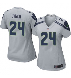 Women's Nike Seattle Seahawks #24 Marshawn Lynch Game Grey Alternate NFL Jersey
